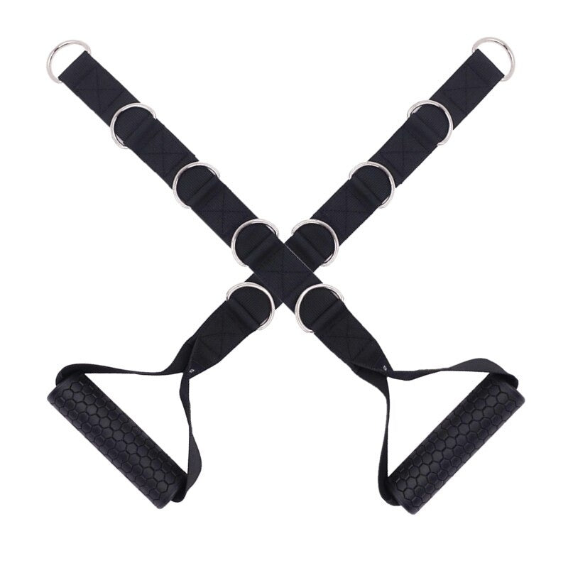 Commercial Grade Adjustable Strap Handles - Pair | Cable Attachment - Fitness Hero 