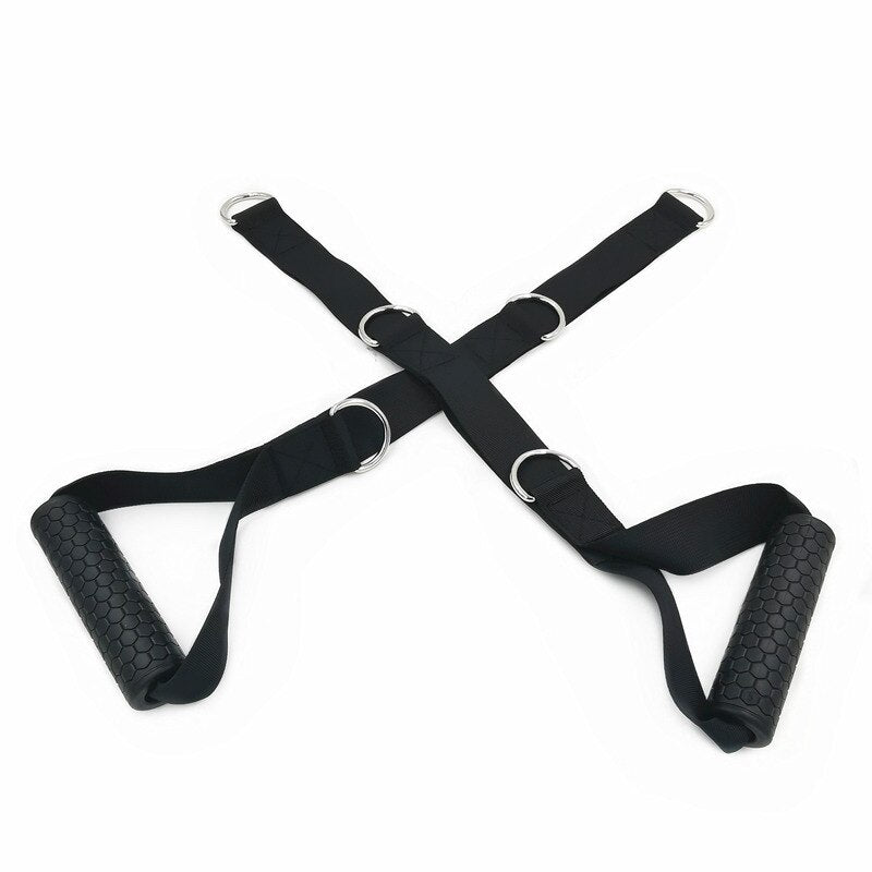 Commercial Grade Adjustable Strap Handles - Pair | Cable Attachment - Fitness Hero 