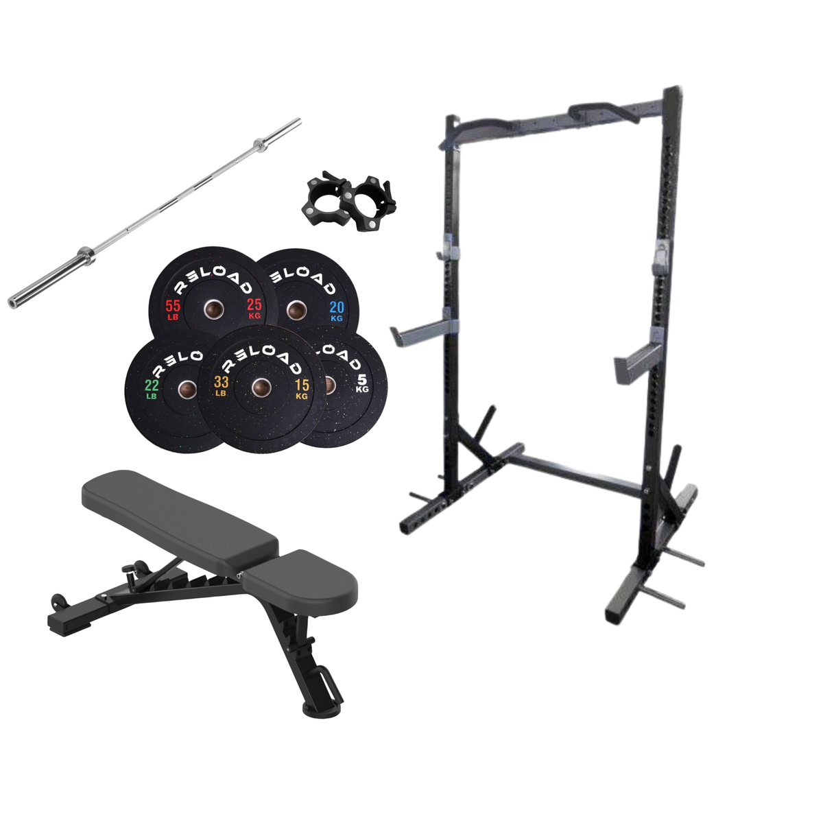 Power Rack &amp; Bumper Plate Home Gym Package [Package 15]