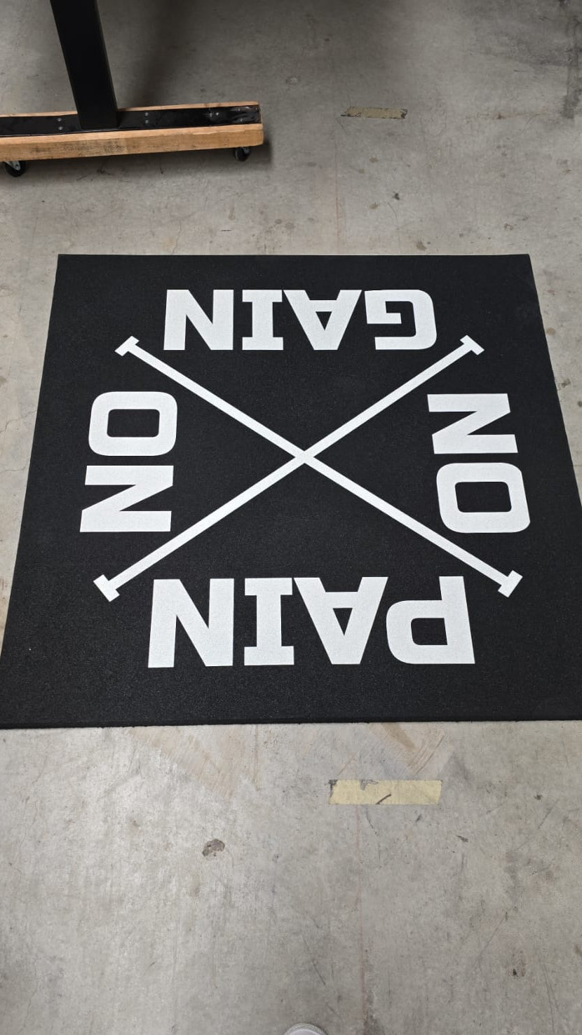 Custom UV printed gym tile with logo branding

