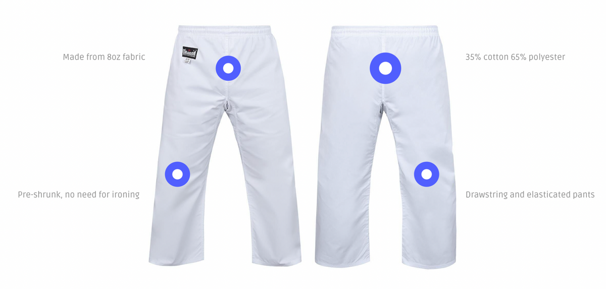 Dragon GI Martial Arts Pants | White [8oz]