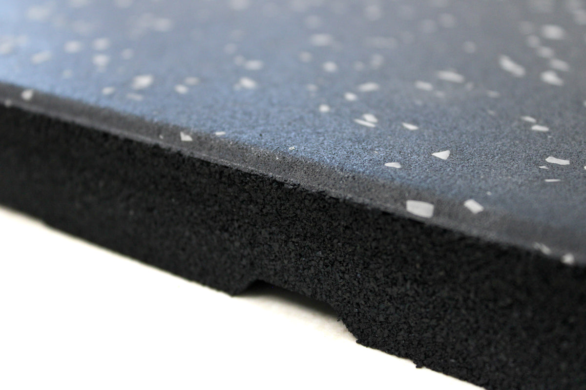 EPDM Grey Fleck Rubber Gym Flooring - 30mm thickness close up