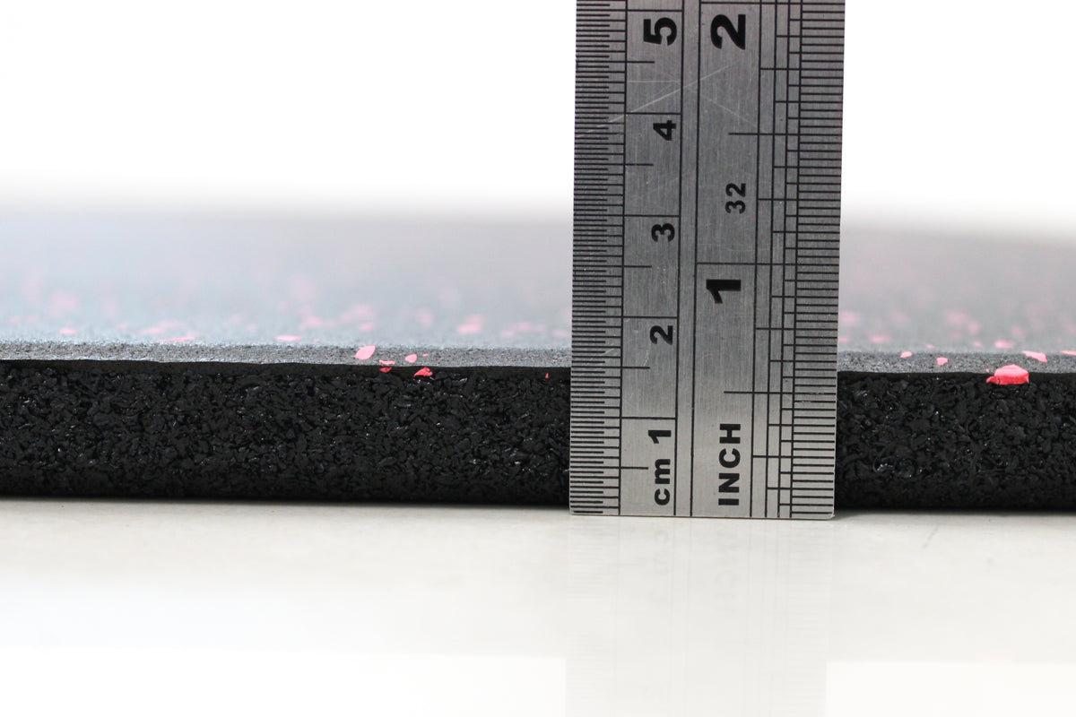 EPDM Rubber Gym Flooring | Pink Fleck 15mm [1m x 1m]