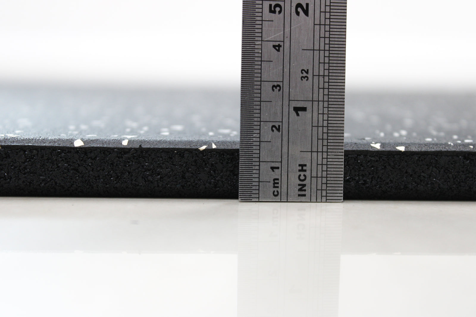 Premium EPDM Rubber Gym Flooring  | White Fleck corner view