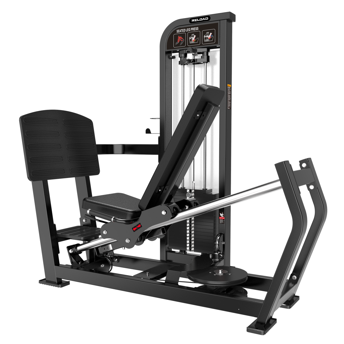 Reload HS-X Series seated leg press pin loaded machine HS12 - commercial horizontal leg press