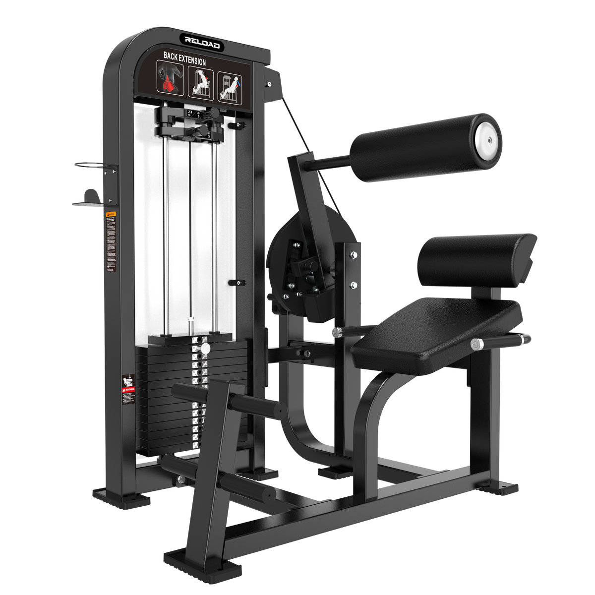Reload HS-X Series back extension pin loaded machine HS21 - seated commercial lower back trainer