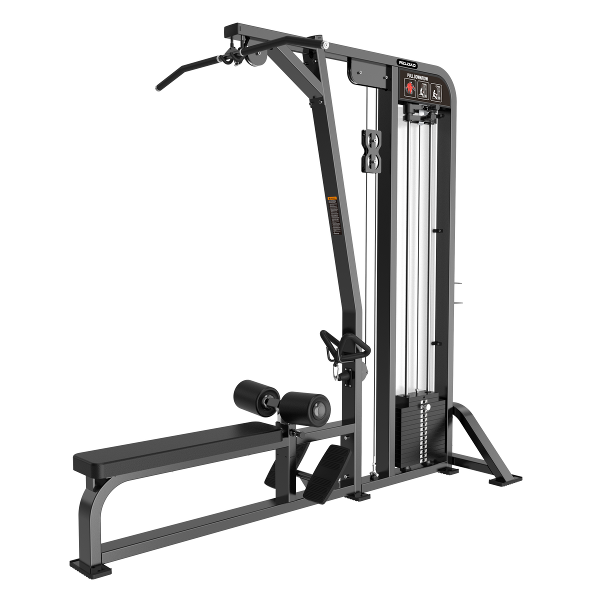 Reload HS-X Series lat pulldown and low row pin loaded machine HS33 - dual-function commercial back station