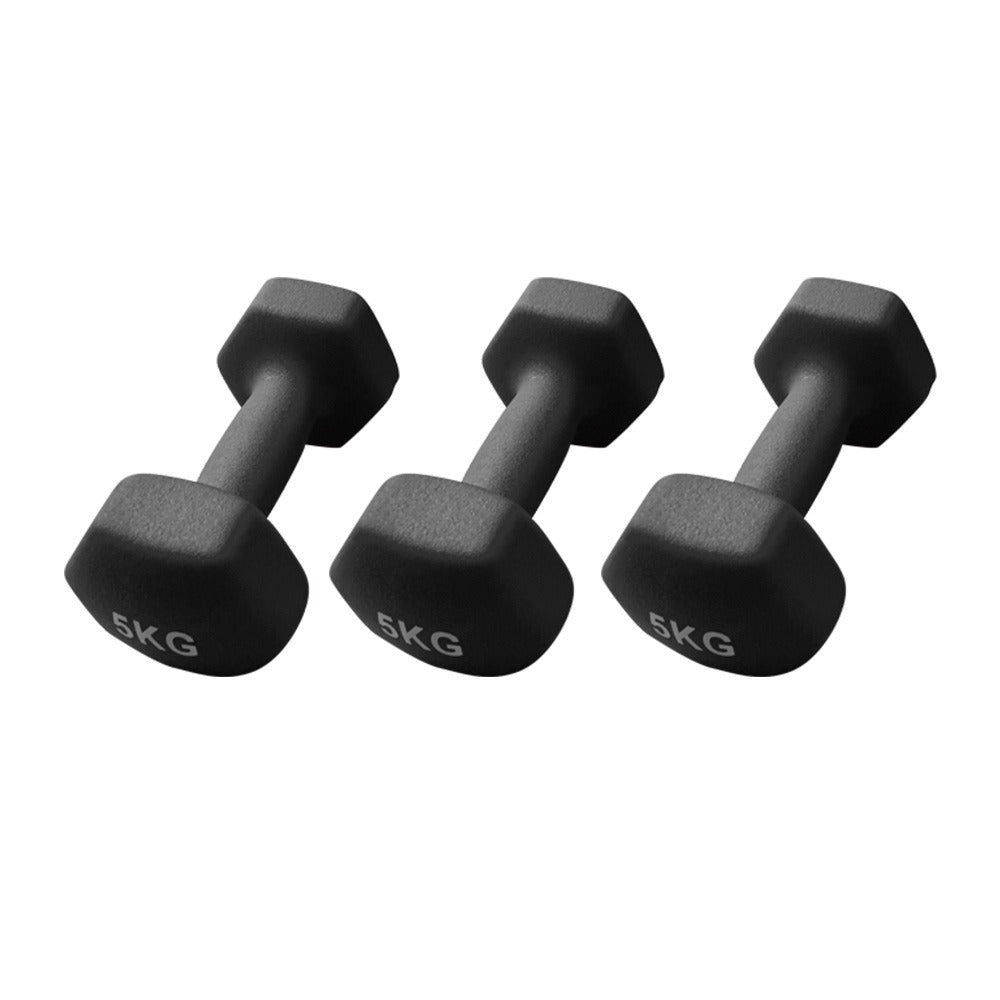 Hex dumbbell neoprene grip dumbbells in various weights