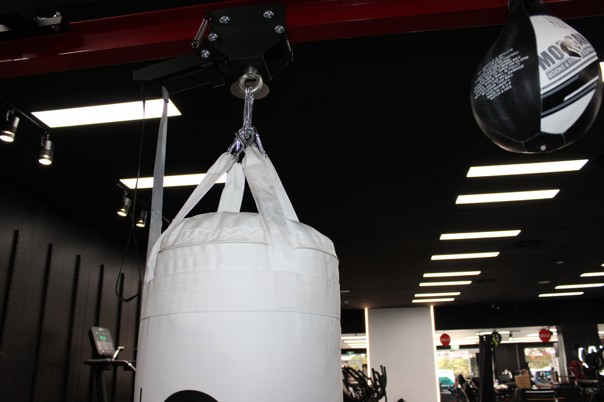 Onyx 4ft Premium Boxing Bag [White] Nylon Straps - Commercial Grade