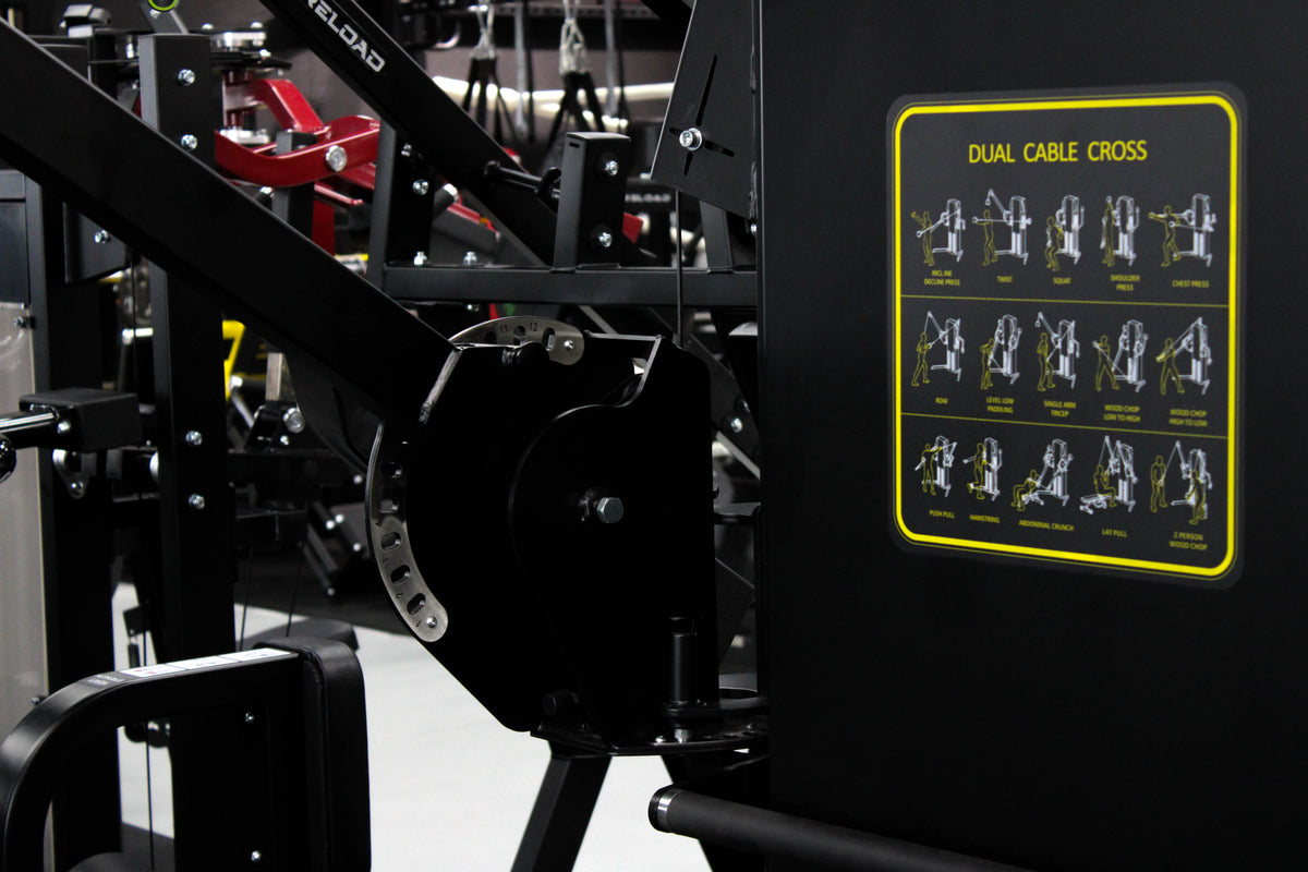 Dual cable Crossover fitness hero Multi Functional Trainer gym weightlifting bodybuilding equipment - Matte Black finish