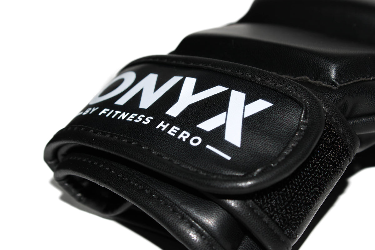 Premium microfibre MMA gloves with double strap wrist support