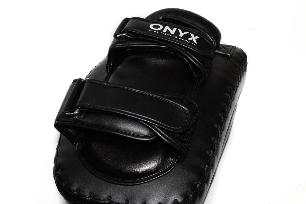 Onyx Black Series Thai pads with dual forearm straps