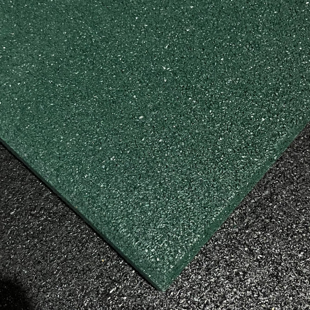 Close-up of a green rubber mat with a textured surface