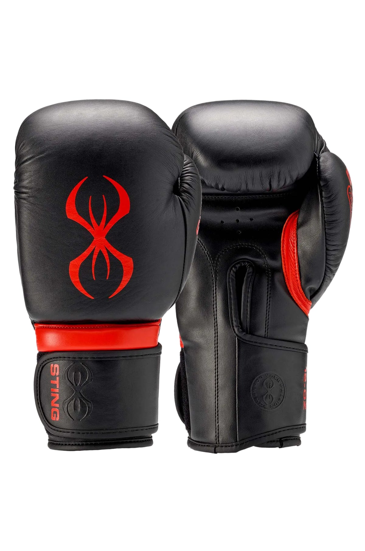sting armapro boxing gloves Black red leather training
