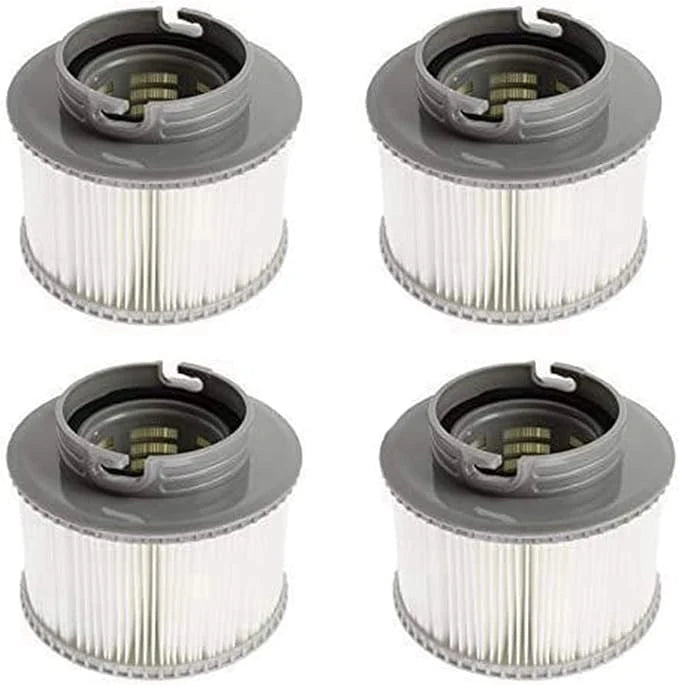 Four replacement vacuum filter cartridges arranged in a 2x2 grid on a plain white background.