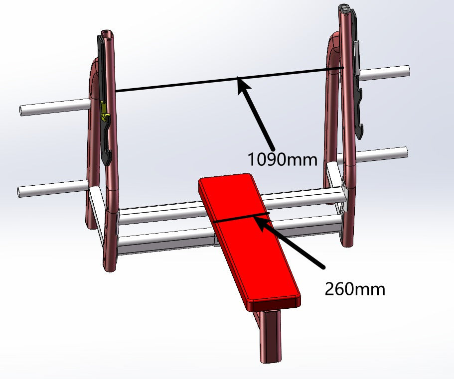 Olympic Flat Bench Press Station [Solaris Series] Size Guide