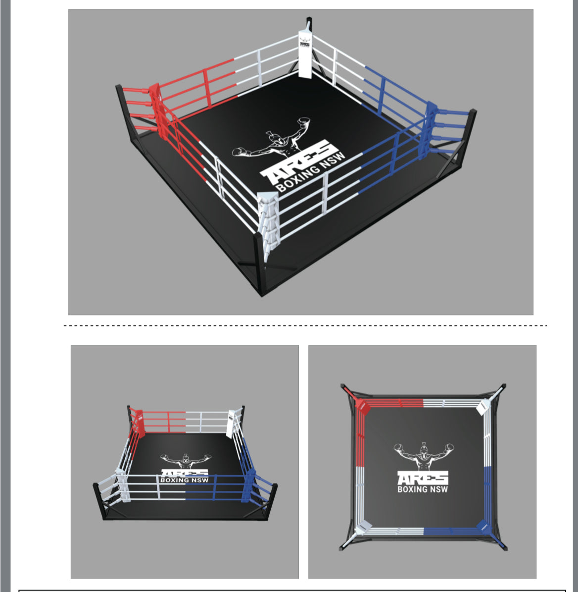 Custom Boxing Rings ONYX Freestanding Boxing Ring | Custom Colour & Logo Options