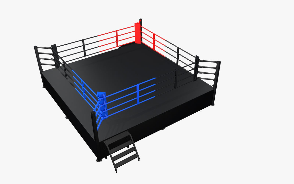 Elevated boxing ring for professional gym or tournament use

