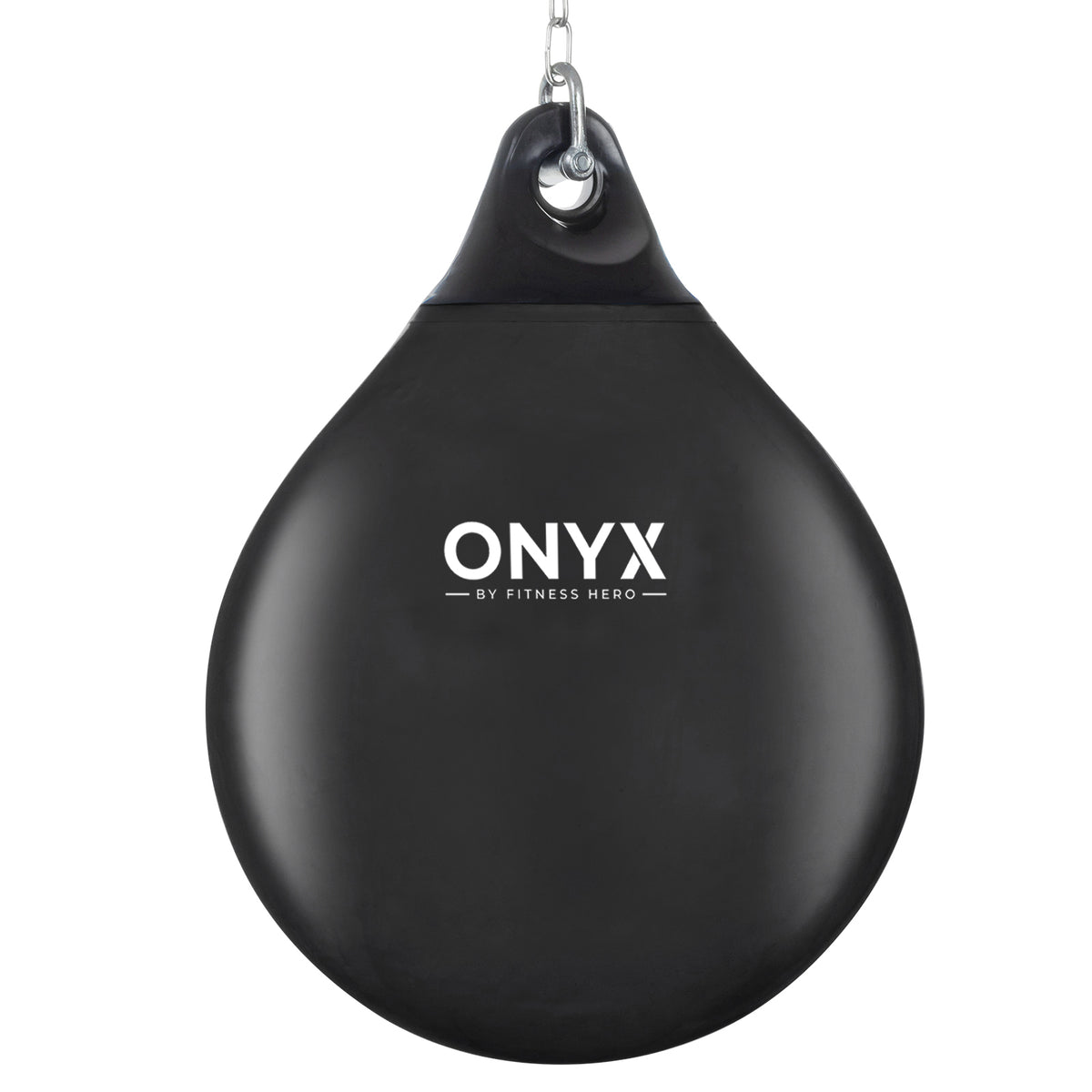 Onyx 18-inch water-filled punching bag hanging in a home gym

