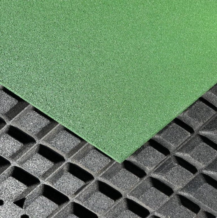 Commercial Grade Rubber Gym Flooring | GREEN  [500mm x 500mm x 30mm] - Fitness Hero 