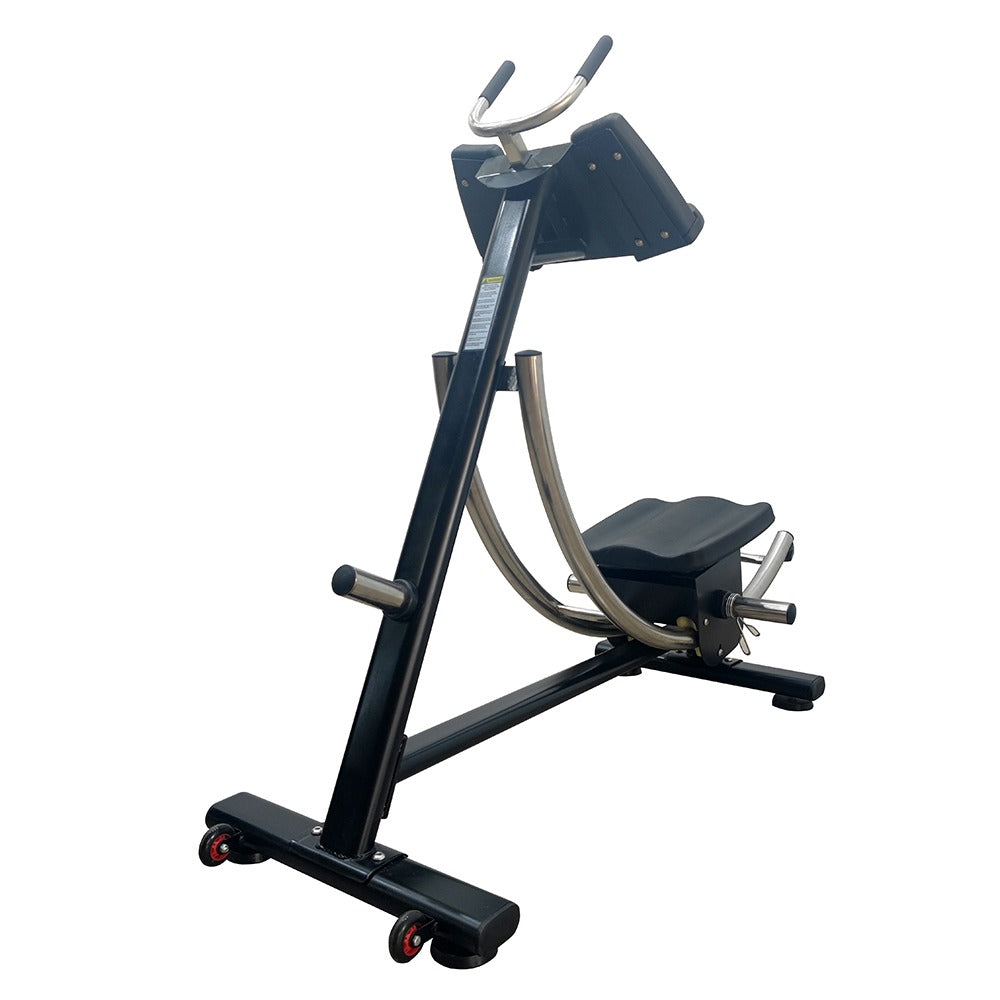 Guided ab coaster bench with curved rail system