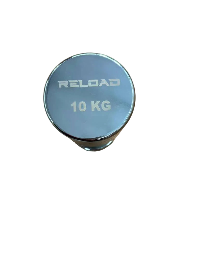 Reload Elite 1–10kg chrome dumbbell set with heavy duty steel rack