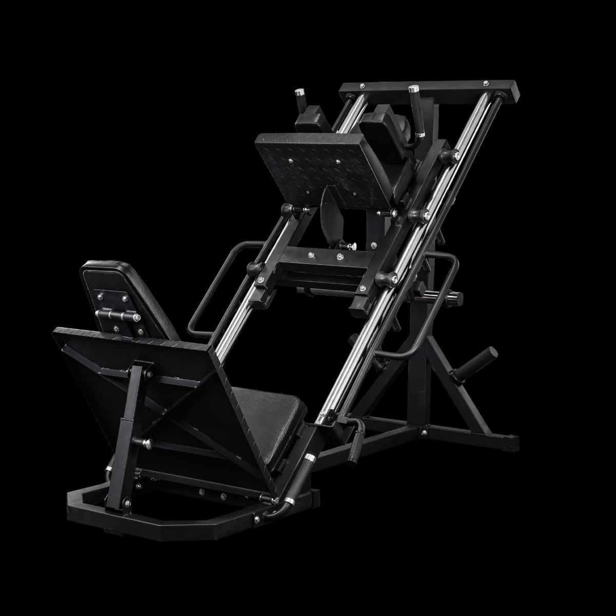 Dual solid guide rods on Reload V2 leg press and hack squat machine