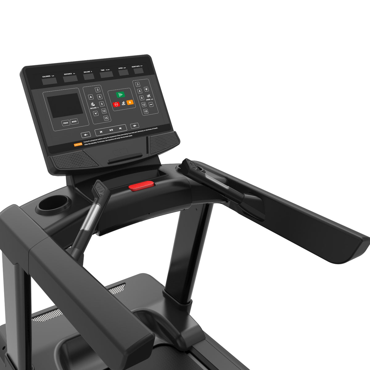 Reload Pro TT-X18 treadmill console close-up with incline and speed controls