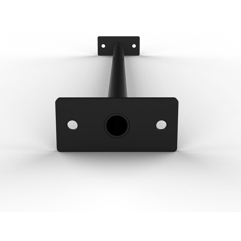 Close-up of a QLI PUB1080 end mounting plate with its bolt holes