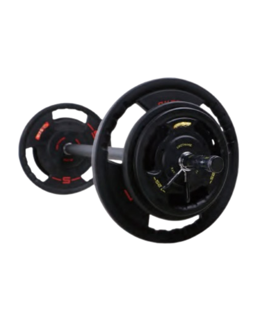 Full 20kg pump barbell set including TPU plates and chrome bar for group fitness