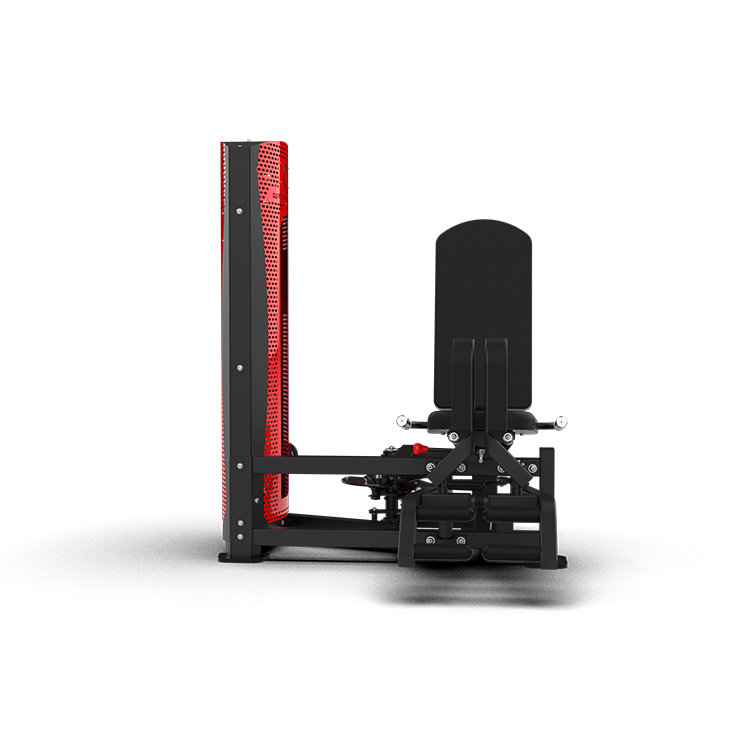 QLI QAAM01 adductor abductor machine from the seat side, with the tall stack shroud and padded backrest