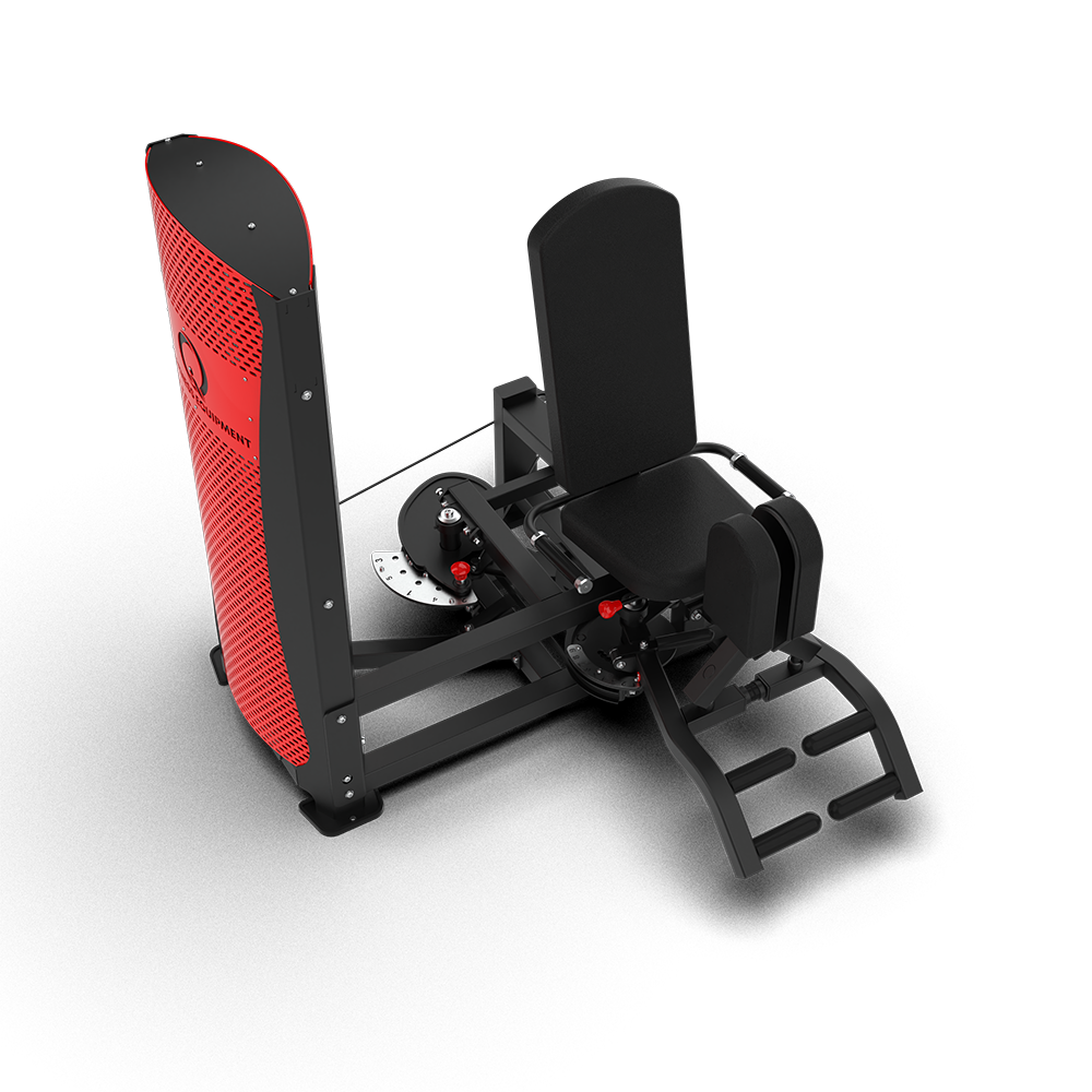 QLI QAAM01 from above, showing the seat, thigh pads, footrests and range-of-motion adjuster
