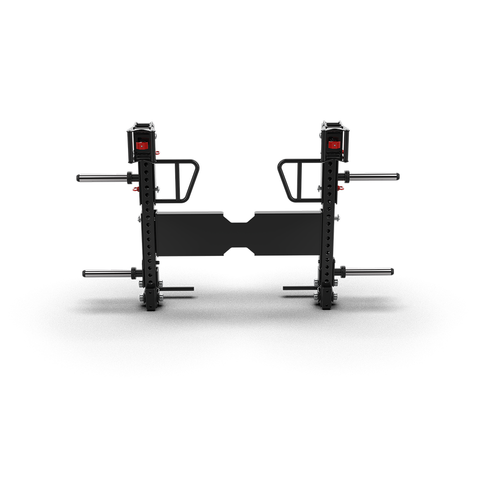 QLI QALA80 lever arms straight on, showing the red-accented handle mounts