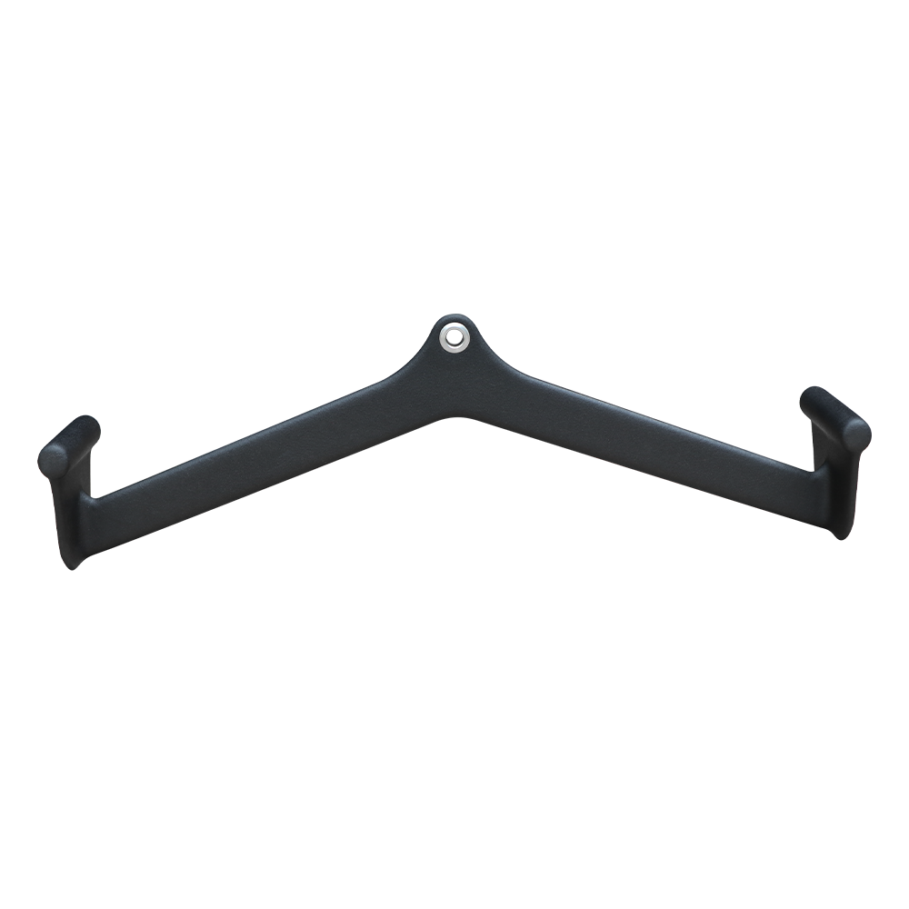 QLI Angled Lat Pulldown Bar QALPB24, a black angled bar with a centre cable attachment point