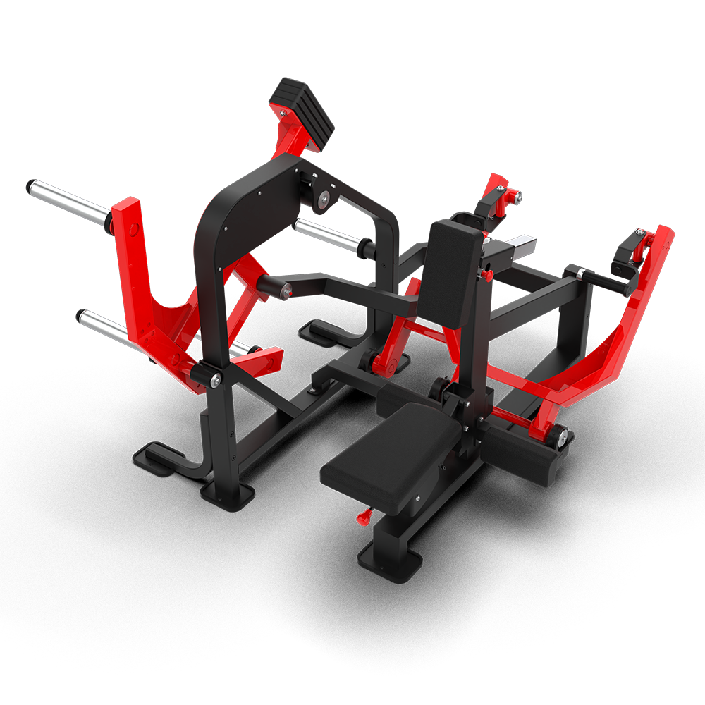 QLI QASR62 seated row from above, showing the seat, chest cushion and lever arms