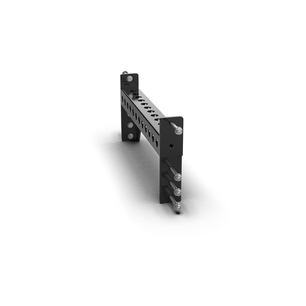 QLI QCB2401 connecting bar from one end, showing the tall end plates