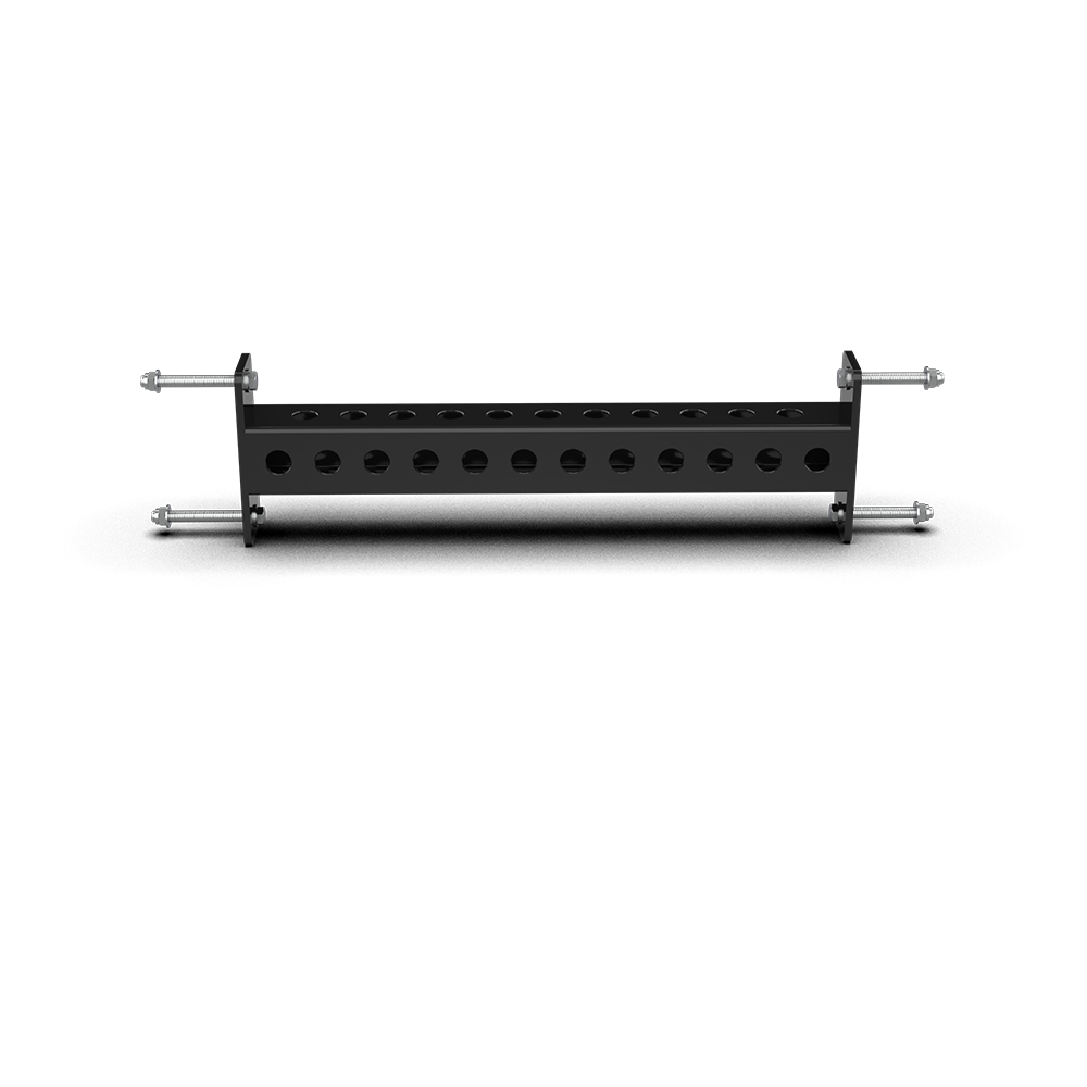 QLI QCB24 connecting bar from the front, showing the row of attachment holes