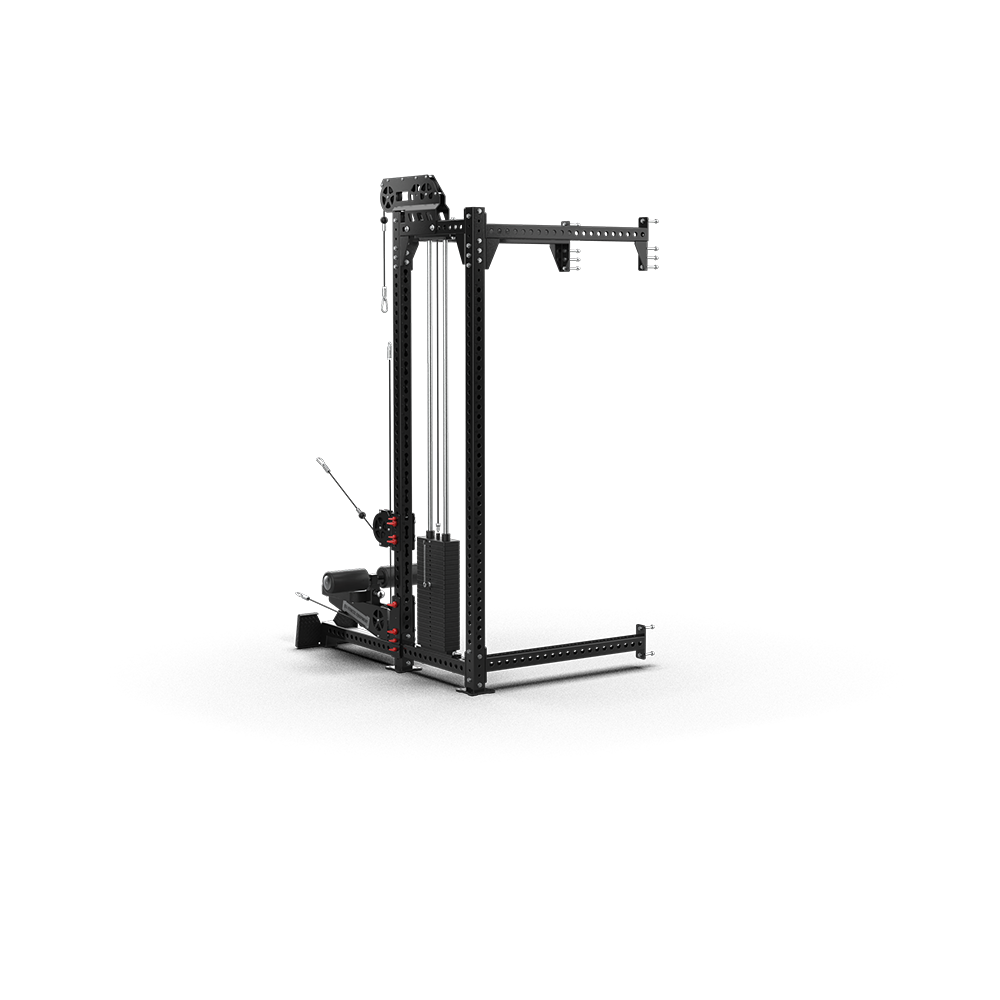 QLI QCCA106 cable crossover attachment side view, showing the seat frame