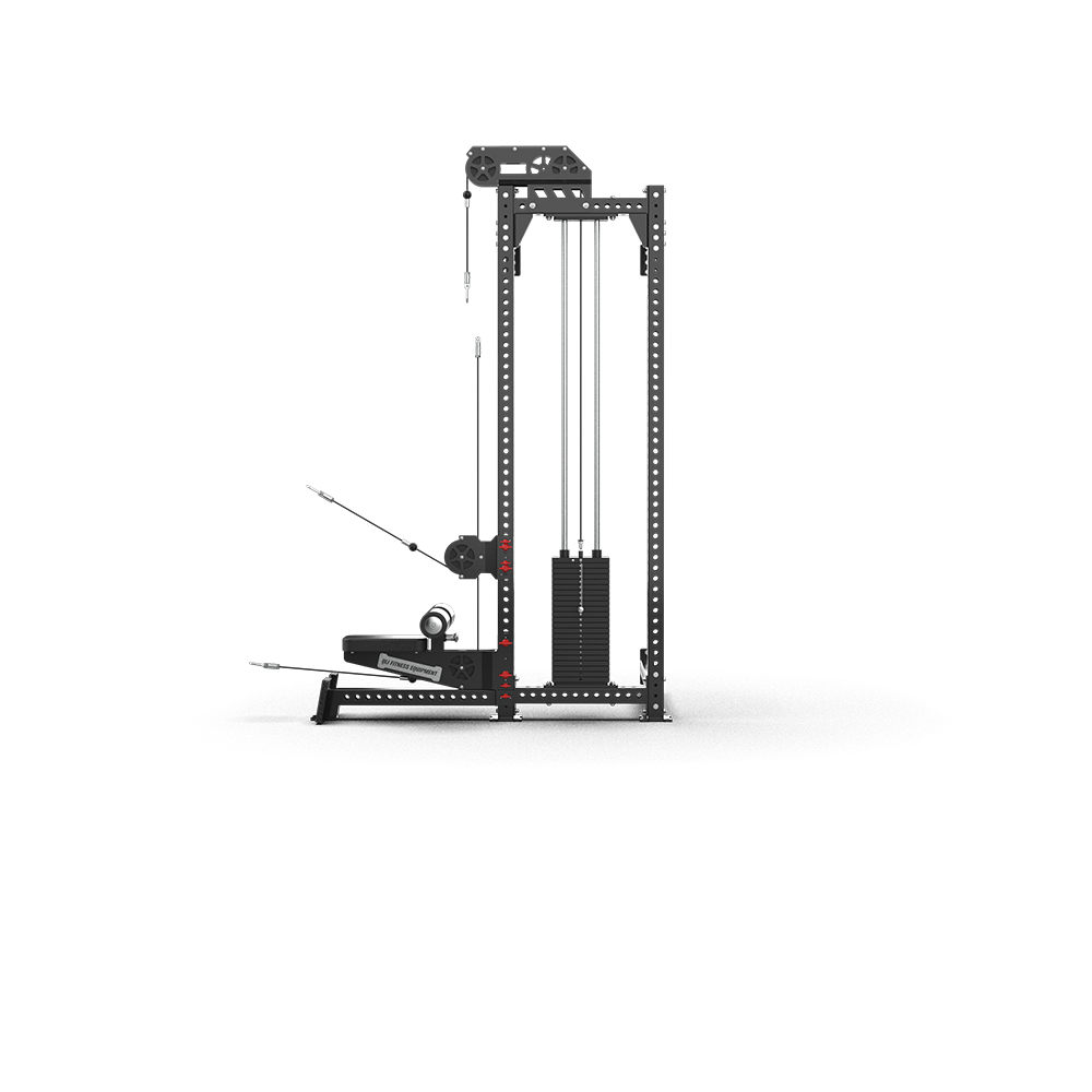 QLI QCCA106 from the front, showing the weight stack and cable pulleys