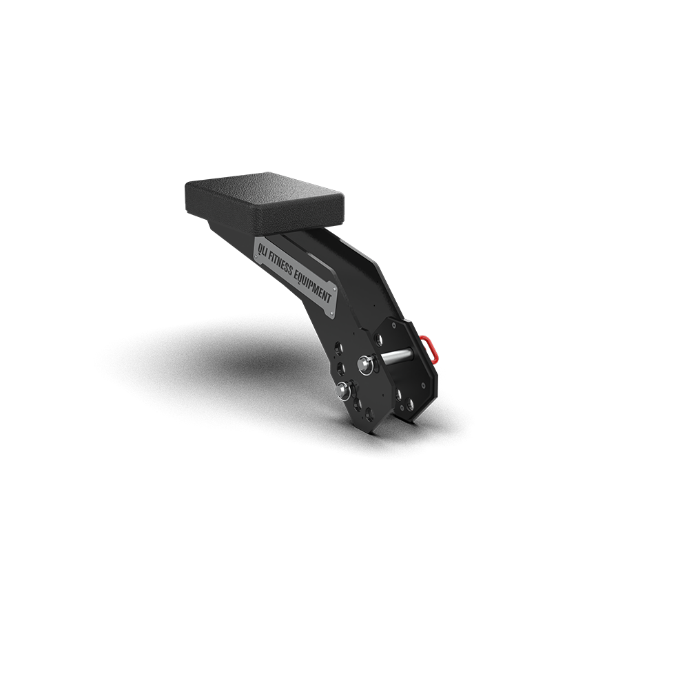 QLI Chest Support Attachment QCSA26, a padded support on a curved arm with a red adjustment pin