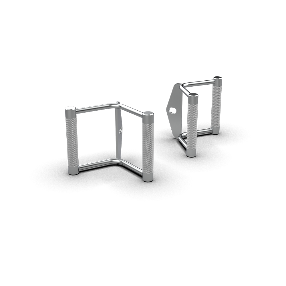 QLI QDH008 chrome D handles at an angle from above
