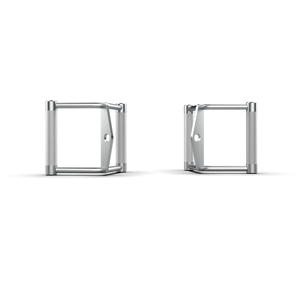 QLI QDH008 chrome D handles from the front