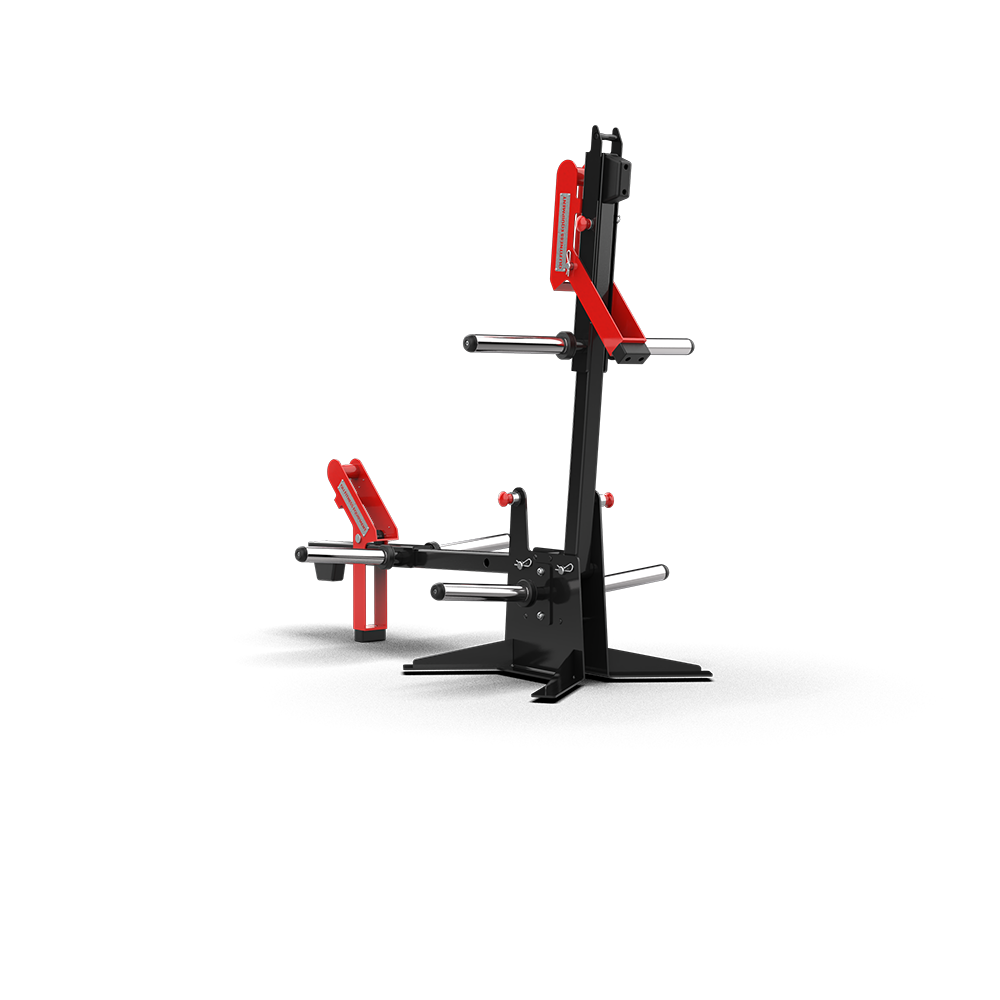 QLI Free Standing J Squat Double Sided QFDS107 with central post, plate storage pegs and twin lever arms