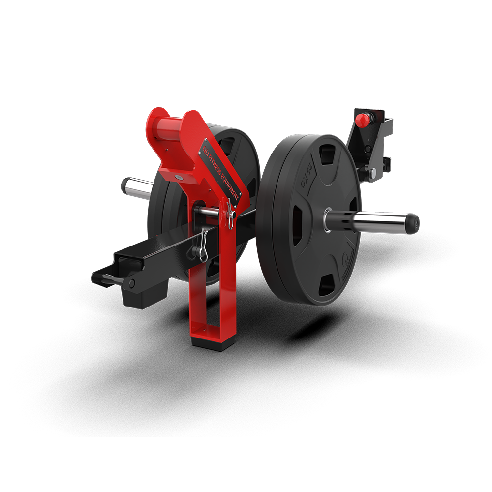 QLI QFSS058 single-sided J squat loaded with weight plates