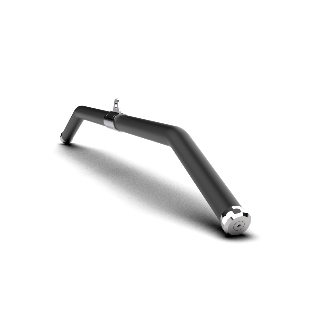 QLI QLPB42 lat pulldown bar three-quarter view, showing the rubber grip