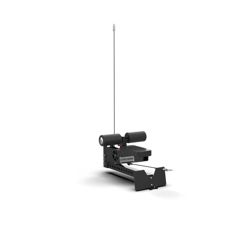 QLI Lat Pulldown Seat QLPS37, a padded seat with knee hold-down pads and a cable