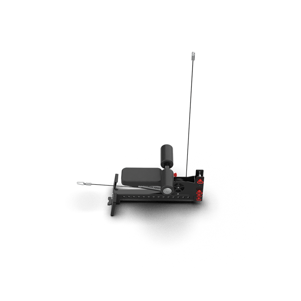 QLI Lat Pulldown Seat QLPS37, a padded seat with knee hold-down pads and a cable