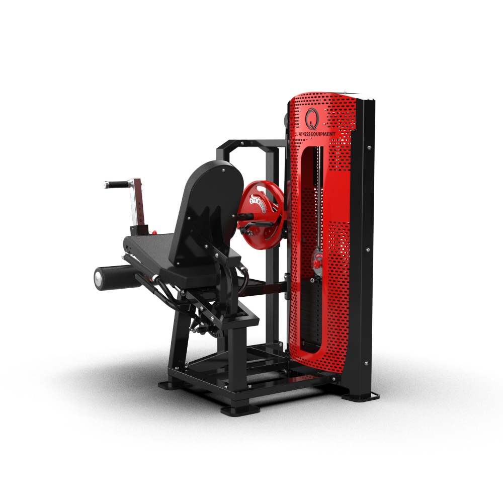 Side view of the QLI QPALE47 showing the backrest, shin roller and red Pro-Axis dial