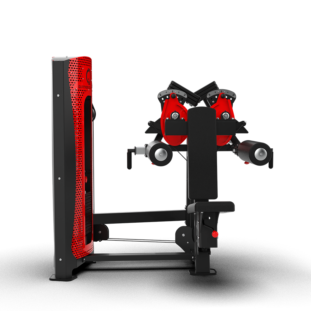 Front view of the QLI QPALR62 with both lateral raise arms and Pro-Axis dials either side of the centre pad