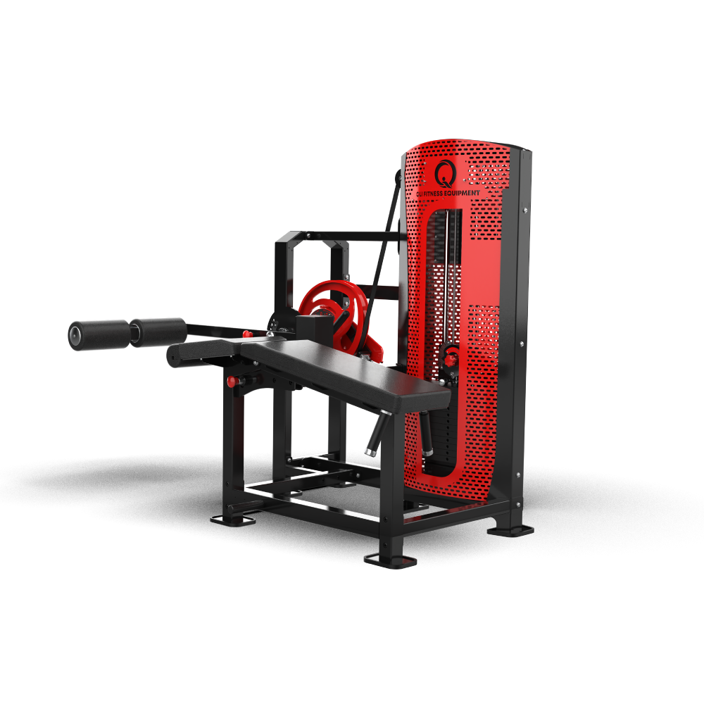 Side view of the QLI QPAPC84 showing the angled body pad, leg lever and ankle roller pads